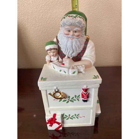 Lenox Santa Workbench Cookie Jar Santa’s Holiday Toy Shop 2000s - No Box - Picture 16 of 16